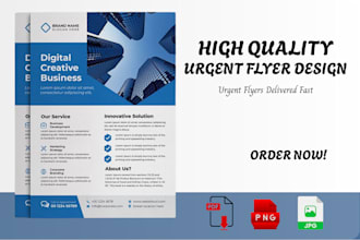 design urgent business, corporate, marketing political, campaign flyer one pager