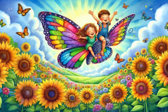 illustrate children story book illustration in watercolor, kids book artwork