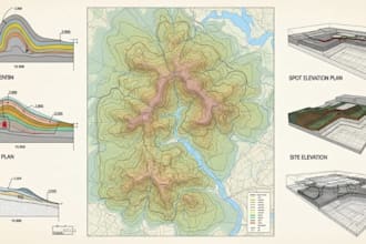 create terrain, topography and site elevation drawings