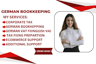do german bookkeeping, corporate tax , vat filing  elster, lexoffice, income tax