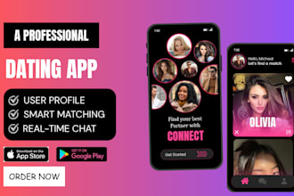 build dating app like tinder, bumble, hinge, flutter app, match making app