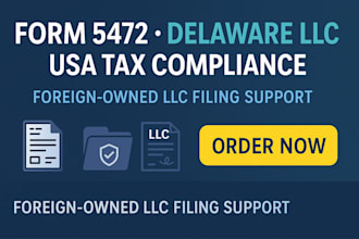 assist with form 5472 delaware llc  and USA tax compliance filing