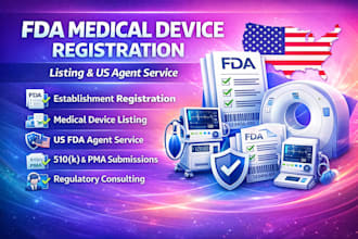 handle fda medical device registration, listing and US agent service