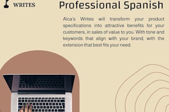 write persuasive product descriptions in spanish