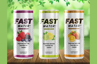 design juice label, water bottle label, can, energy drink and beverage