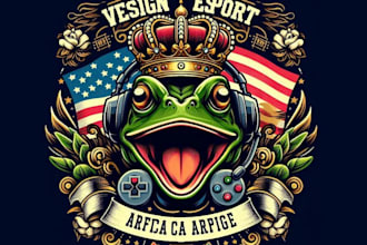 design high quality mascot frog king logo