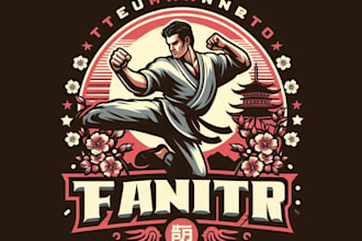 create unique vintage boxing martial art logo