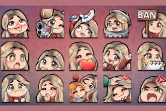 make twitch animated emotes, chibi emotes, emotes for twitch, kick, discord