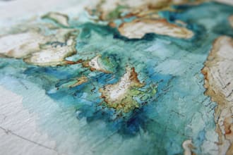 illustrate a watercolor map for your wedding venue