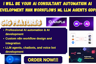 be your ai consultant automation ai development n8n workflows ml llm agents gdpr