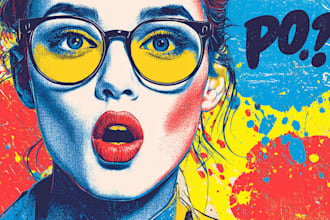 draw a professional pop art portrait