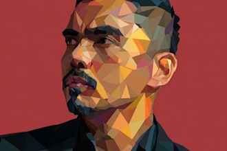 create stunning low poly vector portrait art