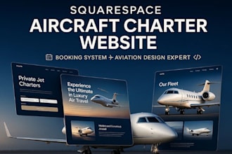 design squarespace aircraft charter website aircraft rental aviation website