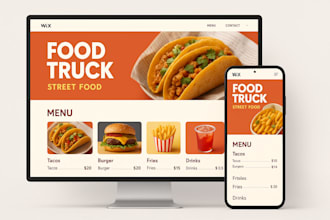create a menu driven wix website for food trucks