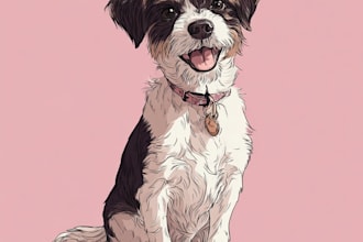 design a custom disney pet portrait illustration for you