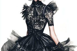 draw fashion illustration of clothes
