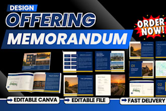 create or redesign commercial real estate offering memorandum, flyer, brochur