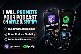 promote your podcast on apple, spotify build podcast backlinks and boost podcast