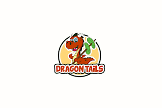 design glamorous traditional dragon tails logo
