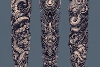 create a tattoo design of tattoo sleeve