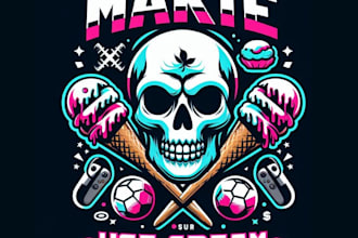 make creative esport skull ice cream logo