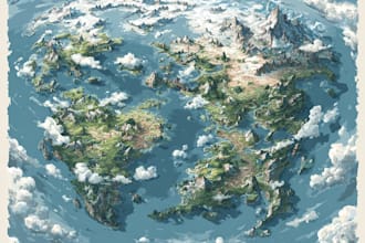 make fantasy map design map illustration city map world map