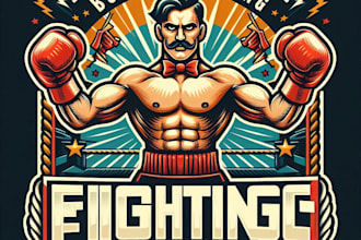 design high quality fighting mascot logo with t shirt design