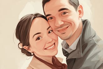 draw couple portrait illustration