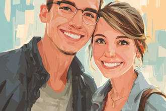 do couple portrait illustration from photo