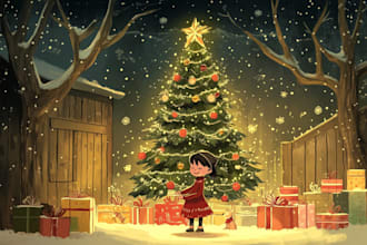 design christmas card and christmas illustration