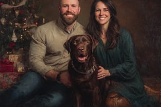 draw christmas couple family or pet portrait