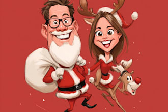 draw christmas cartoon caricature
