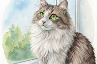 paint a watercolor portrait of your pet or animal