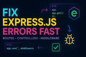 fix express js route, controller and middleware errors fast