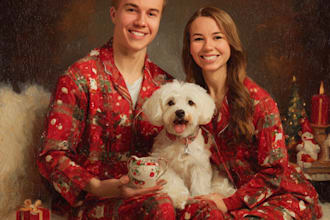 do christmas couple family or pet portraits art