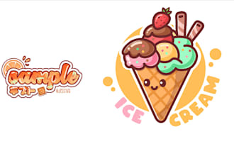 design cute kawaii animal, mascot, cartoon logo for vtuber