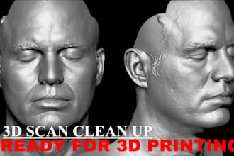 3d scan cleanup fix mesh edit stl file 3d head face 3mf for 3d print
