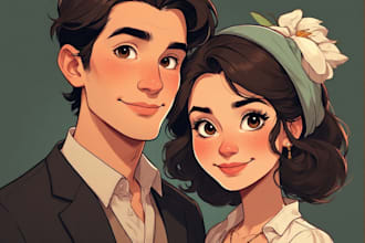 make couple portrait illustrations