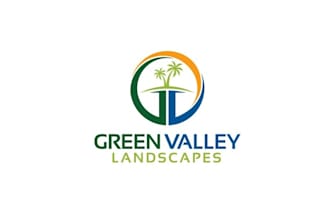 design stand out green valley landscaping brand logo
