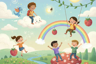 do children book illustration, kids book