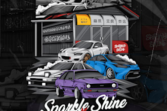 draw car illustrations for tshirts and anything