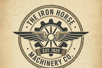 design a vintage gear logo