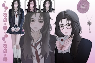 draw full body art, fanart, anime style character design