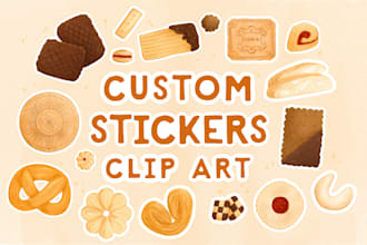 create custom stickers or clip art illustration