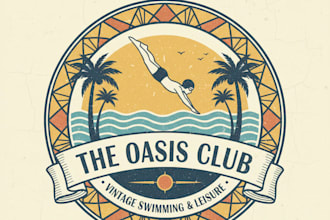 design a vintage pool logo