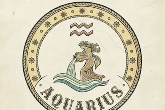 design a vintage aquarius logo