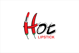 make  anchor hot gun beauty lipstick logo with glamour style