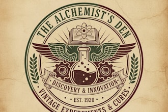 design a vintage laboratory logo
