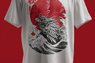 costum design japanese anime manga art for tshirt design