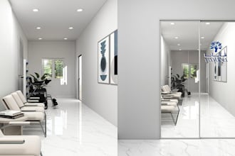 do medical clinic design with floor plan and 3d renderings